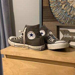 Grey high top converse
